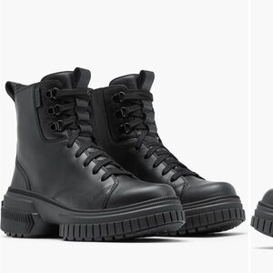 SOREL ONA Ave Waterproof Black Lace Up Boots Women's Size 8